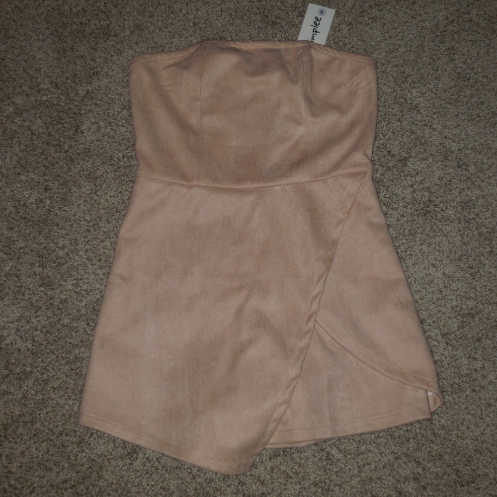 Pink Suede Romper